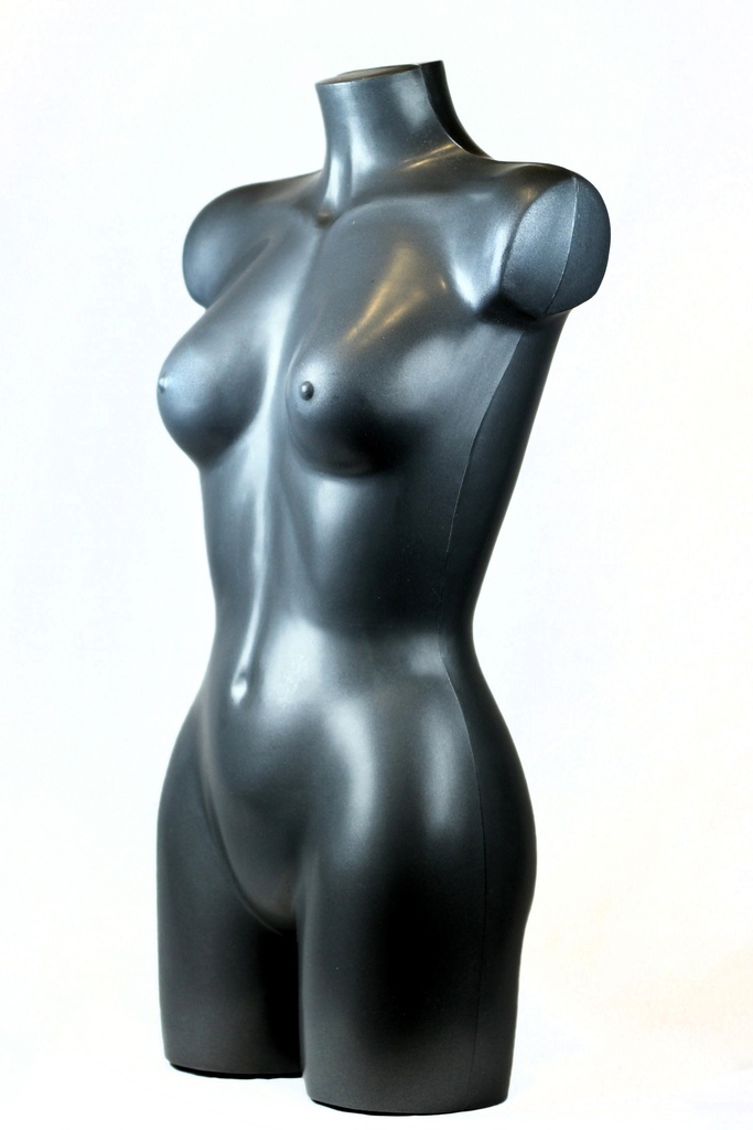 Busto de mujer de plástico gris