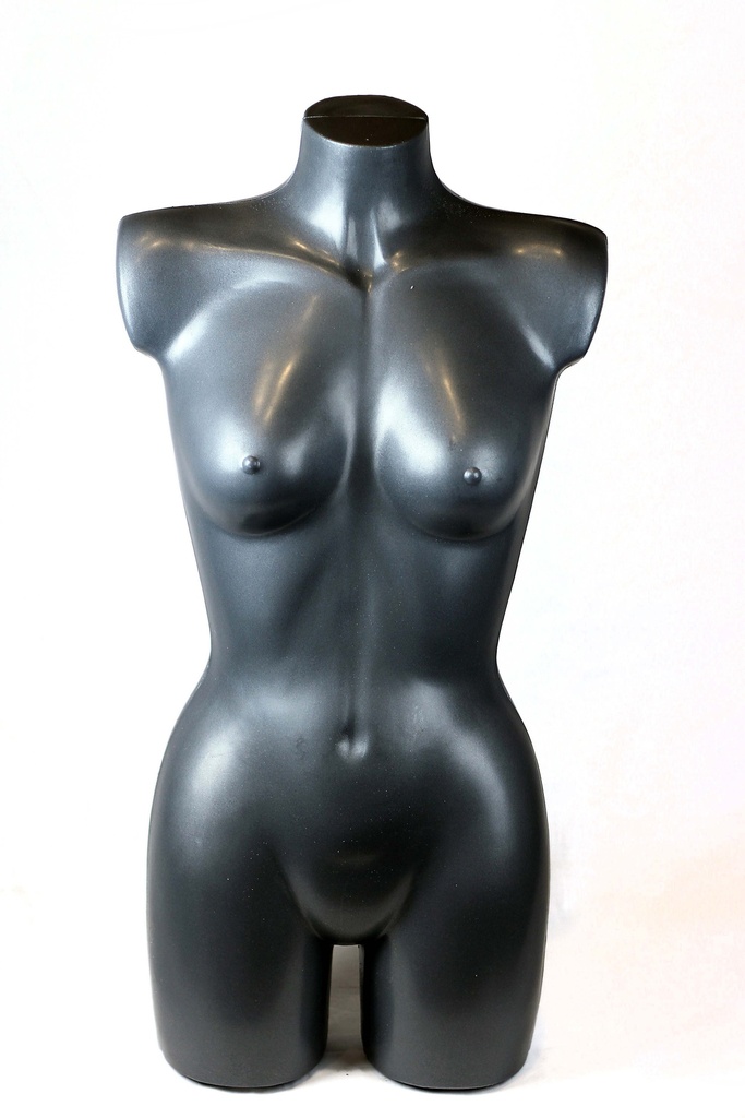 Busto de mujer de plástico gris