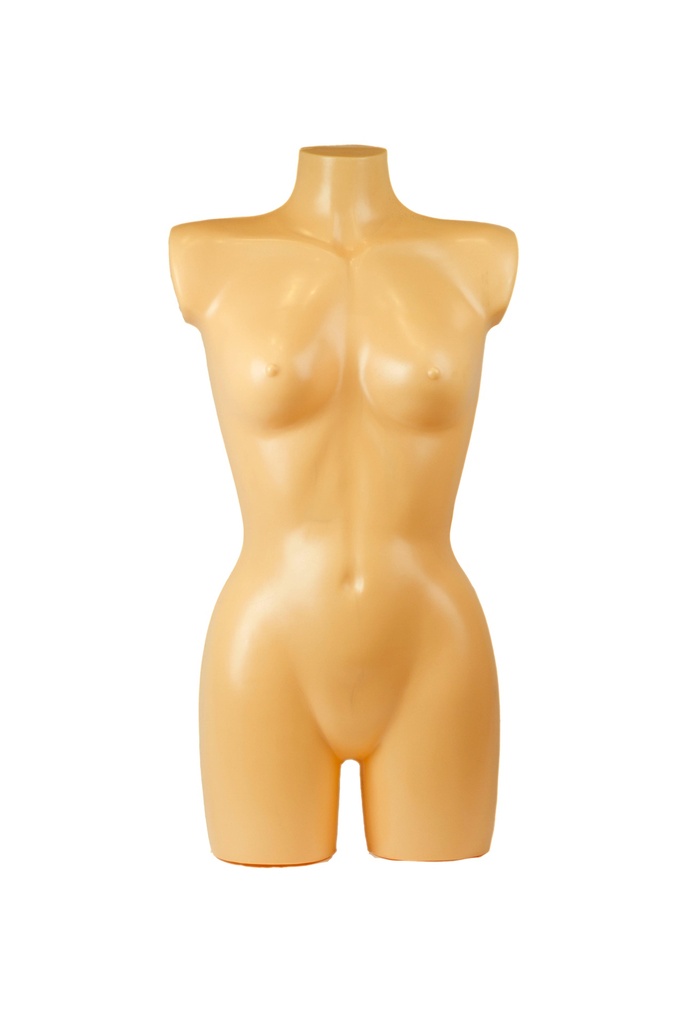 Busto de medio cuerpo de una mujer de color carne