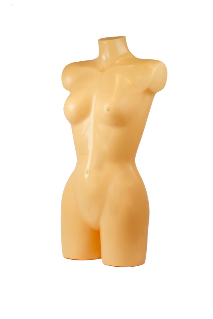 Busto de medio cuerpo de una mujer de color carne