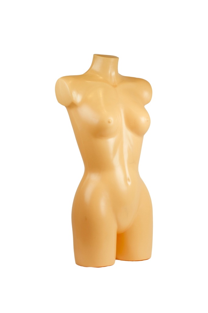 Busto de medio cuerpo de una mujer de color carne