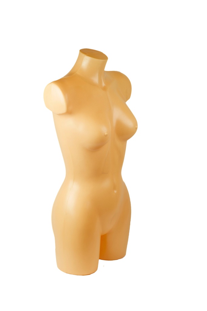 Busto de medio cuerpo de una mujer de color carne