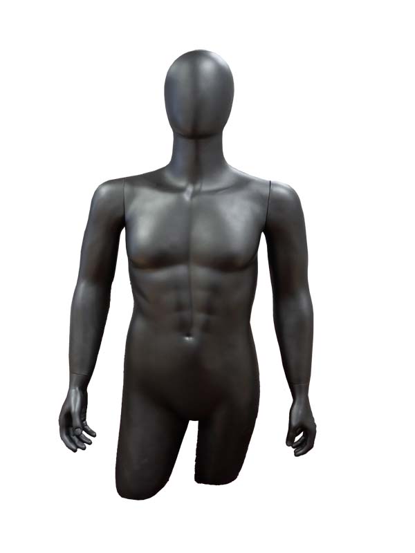 maniquí de Hombre Gris Oscuro Brillo Con Cabeza