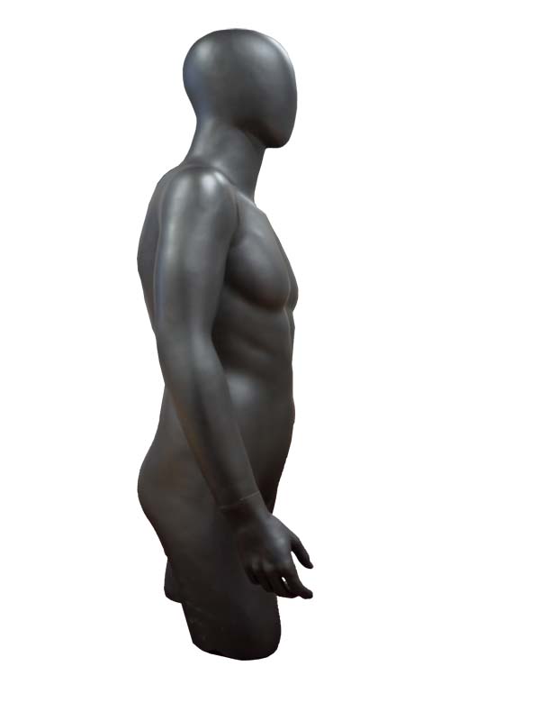 maniquí de Hombre Gris Oscuro Brillo Con Cabeza