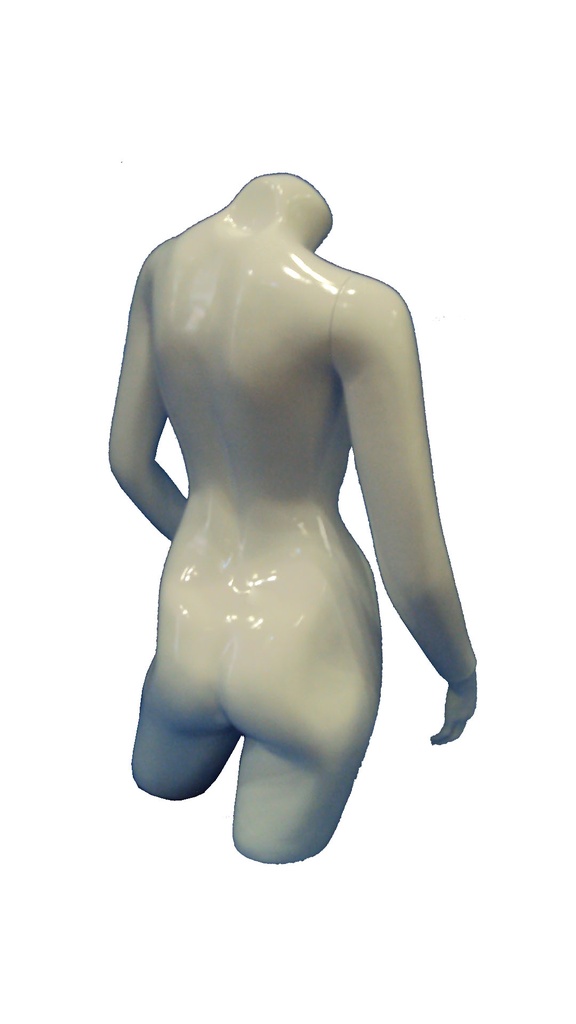 Busto de mujer con brazos, blanco brillante