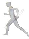 Maniquí de Hombre Deportivo Corriendo en Fibra de Vidrio Blanco Mate