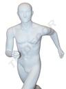 Maniquí de Hombre Deportivo Corriendo en Fibra de Vidrio Blanco Mate