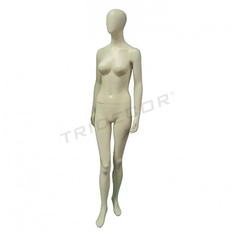 Maniquí de Mujer de Fibra de Vidrio Color Crema Sin Características