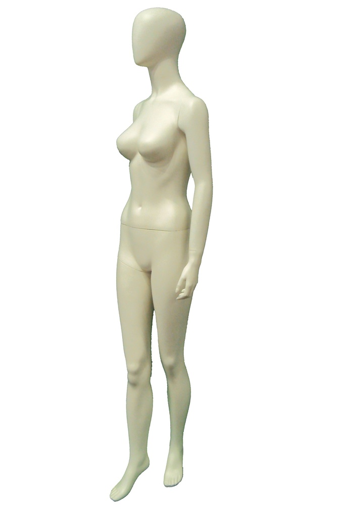 Maniquí de Mujer de Fibra de Vidrio Color Crema Sin Características