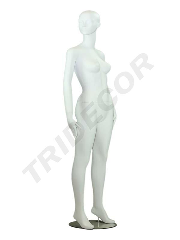 Maniquí de Mujer Alta en Blanco Mate con Cara