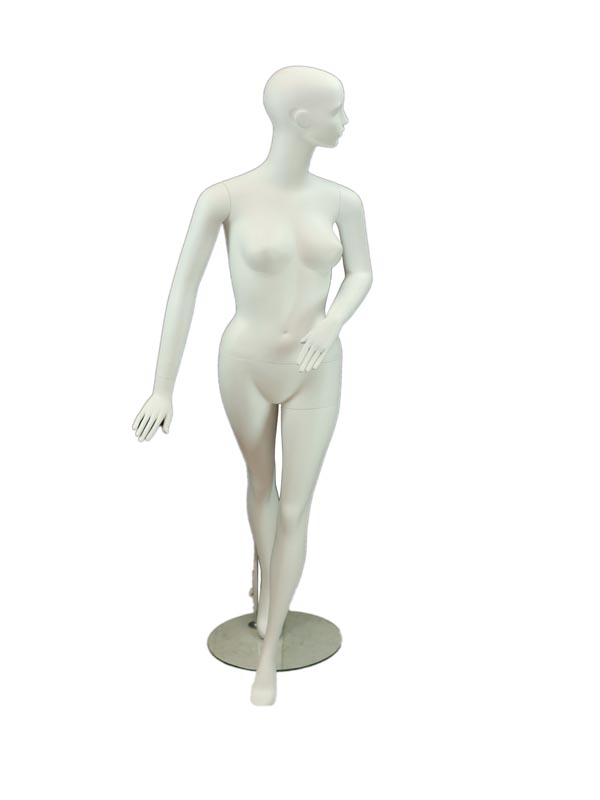 Maniquí de Mujer Alta en Blanco Mate con Cara