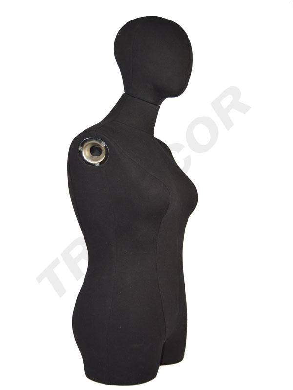 Busto de mujer sin brazos sin base tela negra