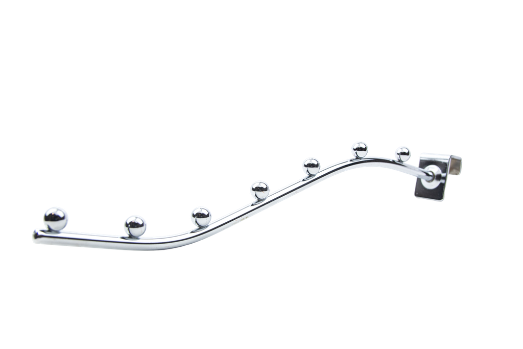 Percha curvada inclinada con 7 bolas para tubo rectangular de 10mm