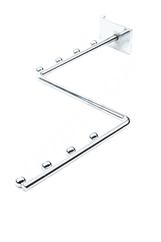 Percha en forma de Z con bolas para panel de lamas