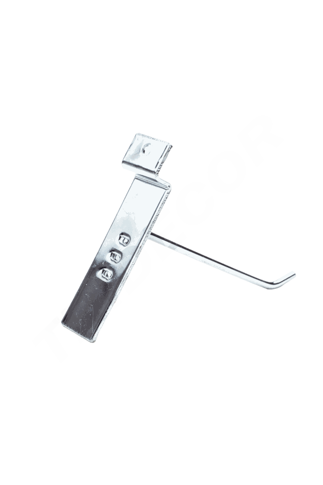 Gancho Cromado para Panel de Lamas, 4mm, 10cm, 200/caja