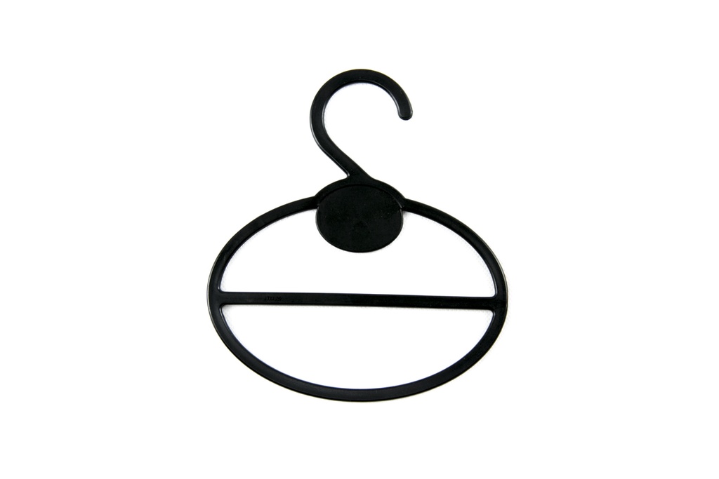 Percha de plástico ovalada para bufandas, color negro, 10 unidades