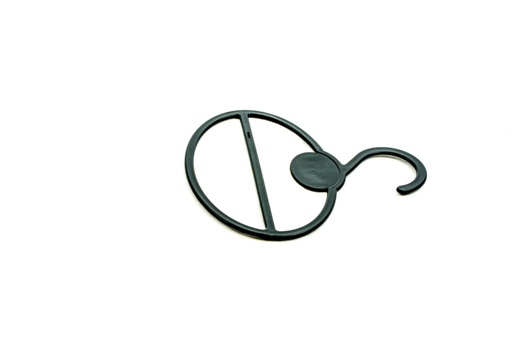 Percha de plástico ovalada para bufandas, color negro, 10 unidades
