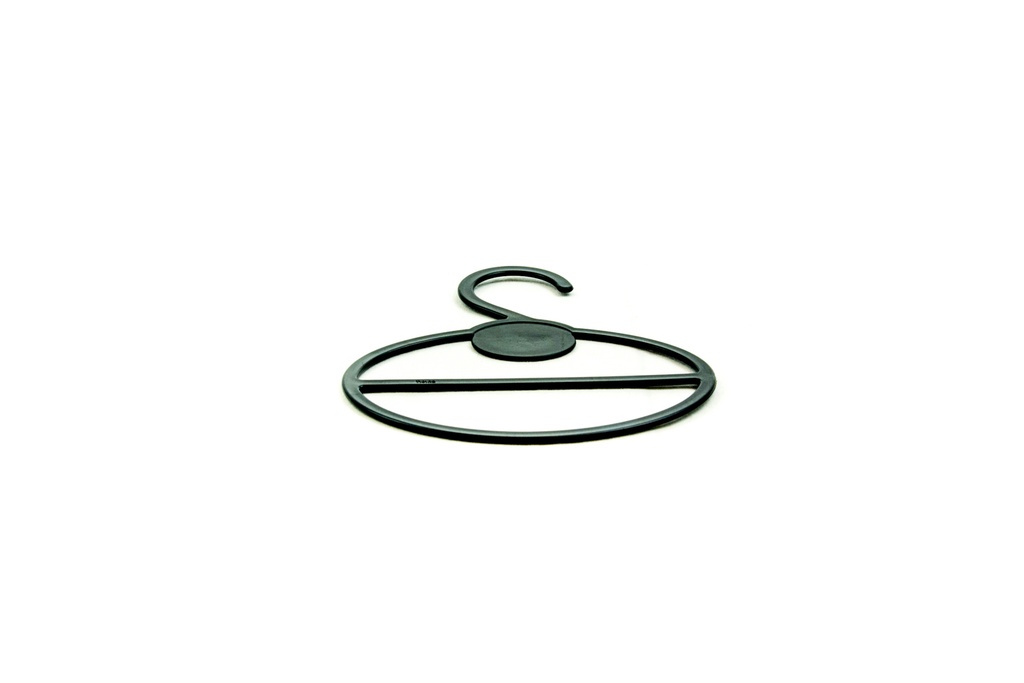 Percha de plástico ovalada para bufandas, color negro, 10 unidades