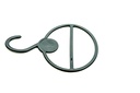 Percha de plástico ovalada para bufandas, color negro, 10 unidades