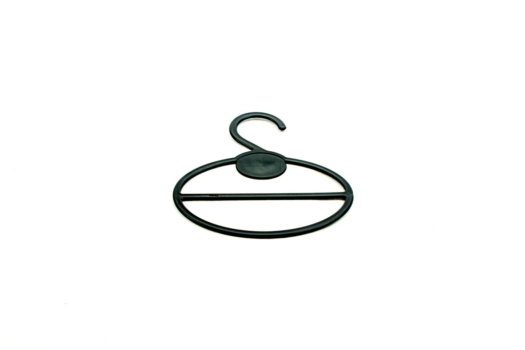 Percha de plástico ovalada para bufandas, color negro, 10 unidades