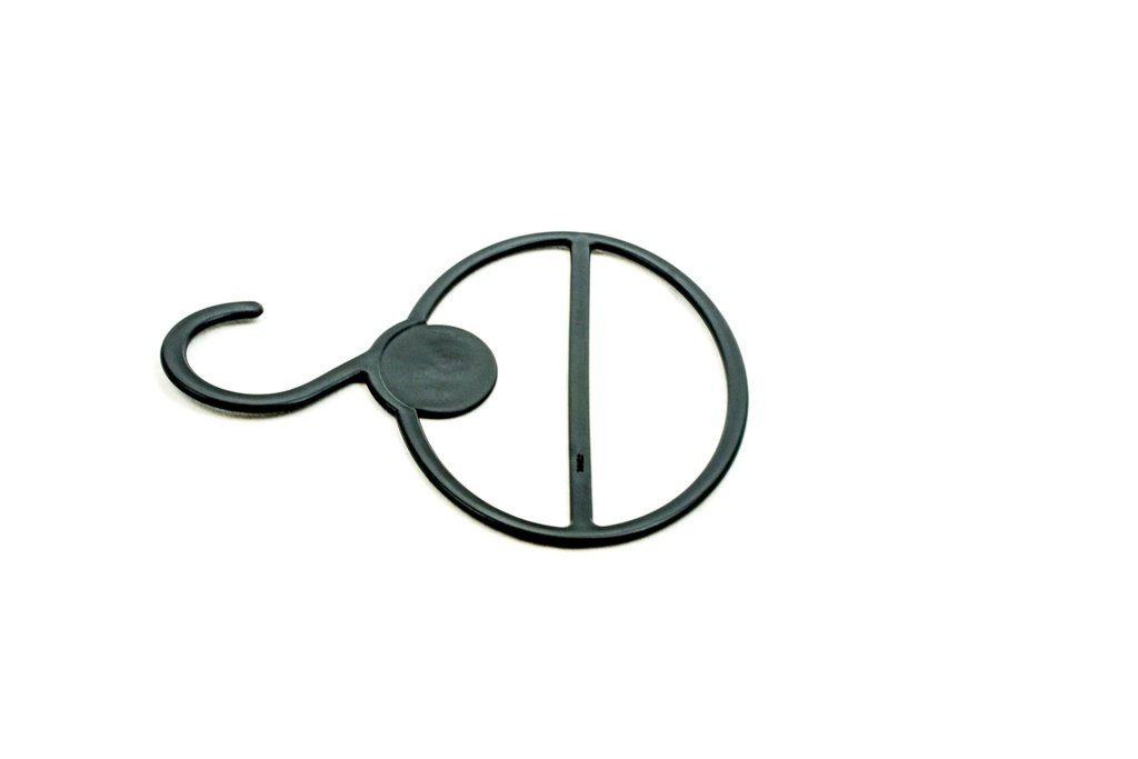 Percha de plástico ovalada para bufandas, color negro, 10 unidades