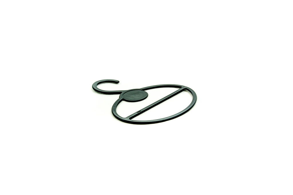 Percha de plástico ovalada para bufandas, color negro, 10 unidades