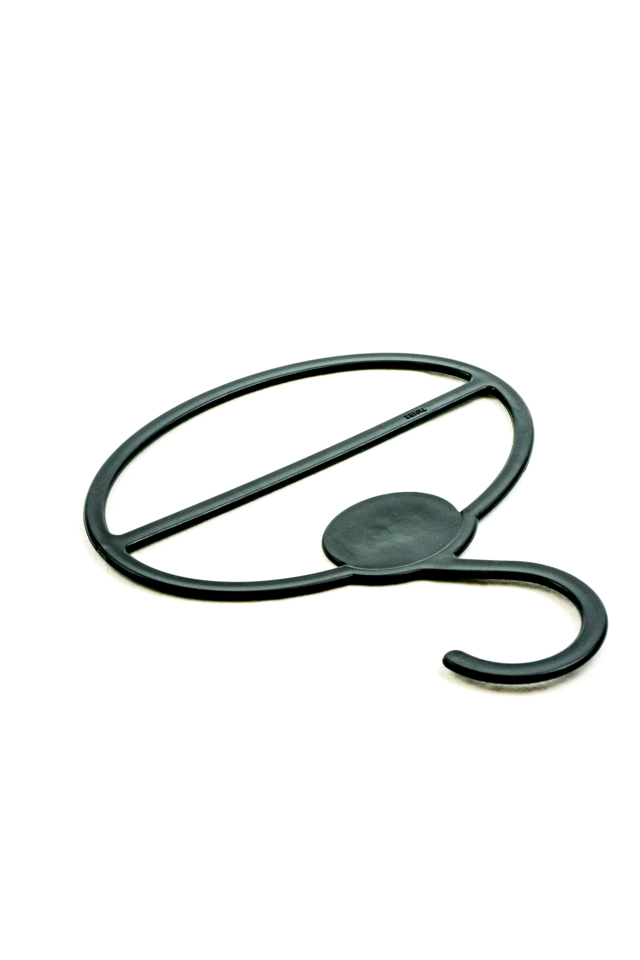 Percha de plástico ovalada para bufandas, color negro, 10 unidades