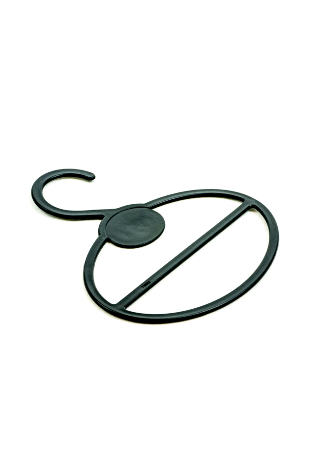 Percha de plástico ovalada para bufandas, color negro, 10 unidades