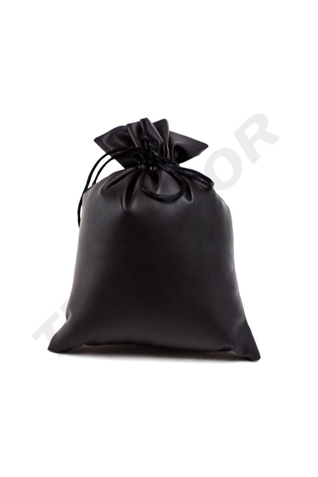 Bolso de piel sintética negro 17X15CM