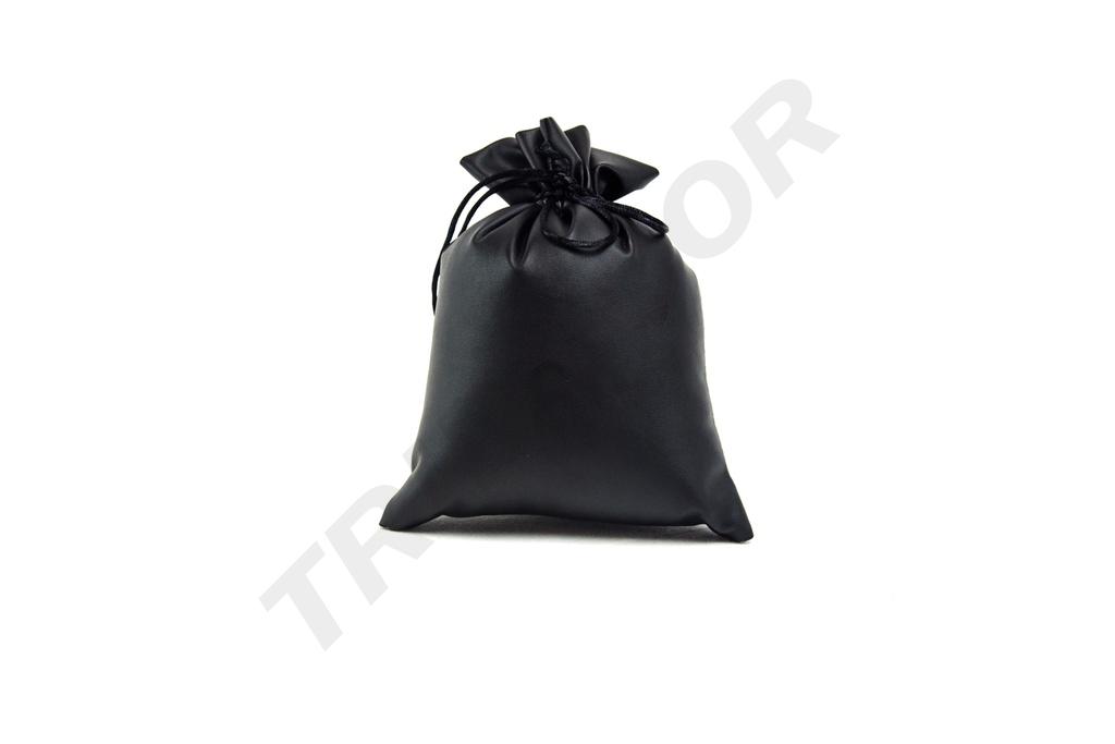 Bolso de piel sintética negro 17X15CM