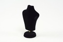 Expositor de Joyería de Terciopelo Negro en Forma de Busto 15X10X6cm