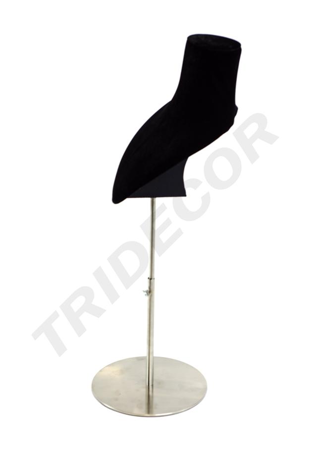 Soporte de exhibición ajustable para collares de terciopelo negro