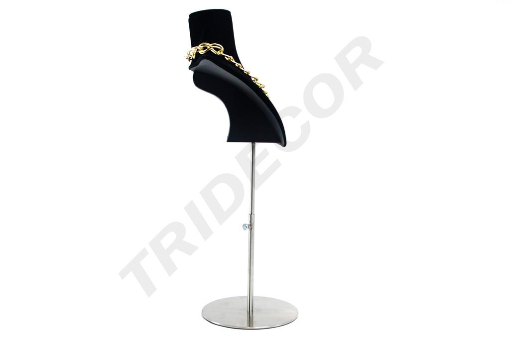 Soporte de exhibición ajustable para collares de terciopelo negro