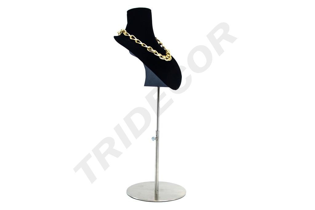 Soporte de exhibición ajustable para collares de terciopelo negro