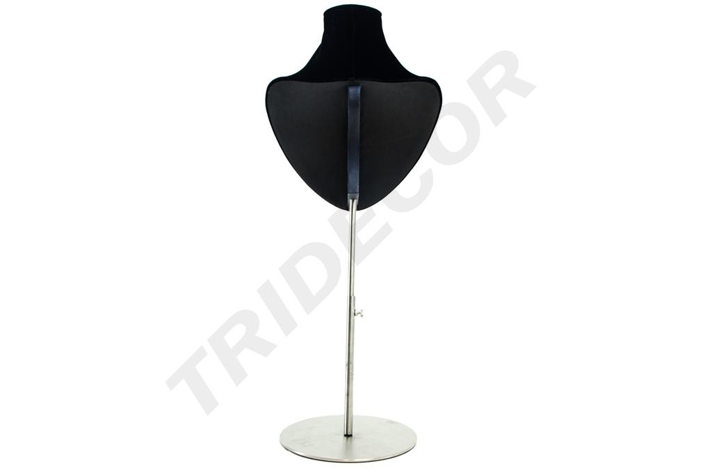 Soporte de exhibición ajustable para collares de terciopelo negro