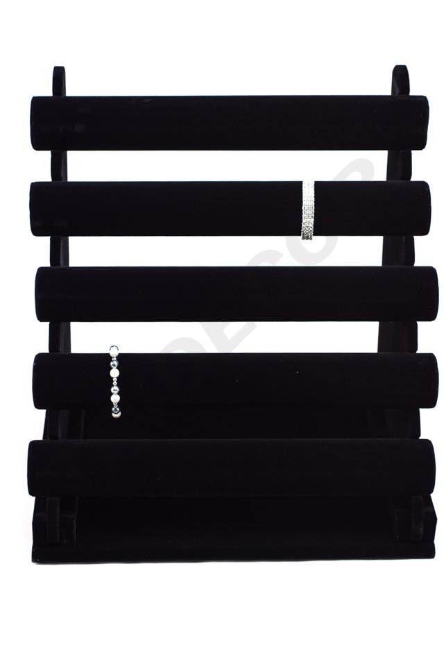 Expositor de pulseras de terciopelo negro triple