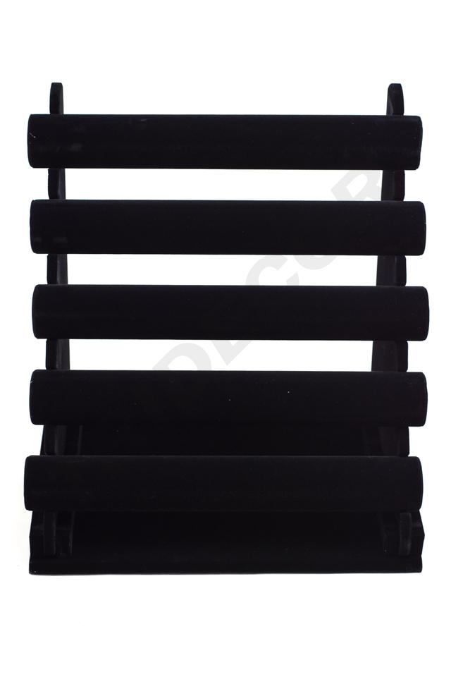 Expositor de pulseras de terciopelo negro triple