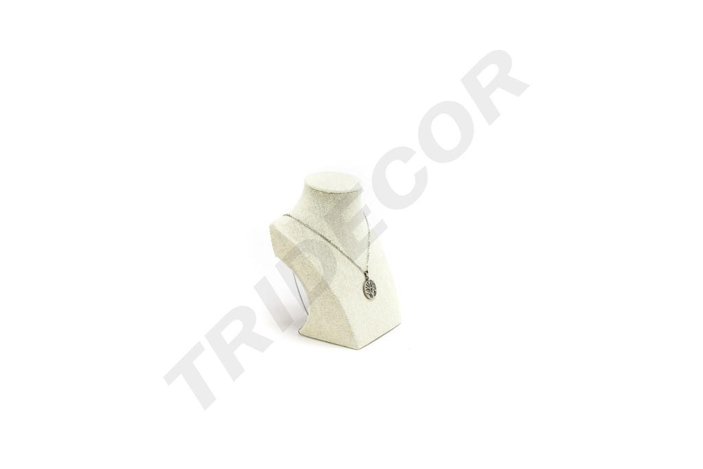 Expositor de Collar de Lino Beige 7,5X12,5X16cm