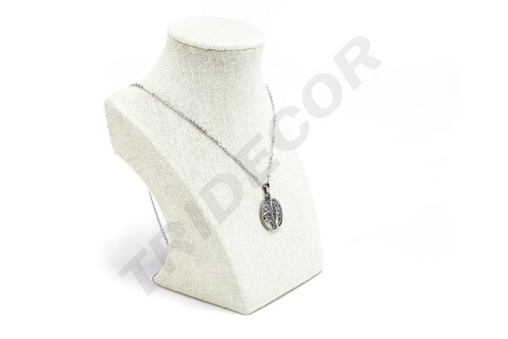 Expositor de Collar de Lino Beige 7,5X12,5X16cm