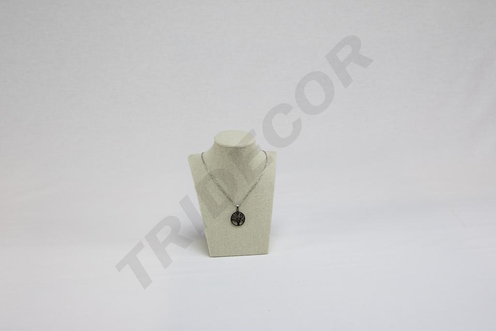 Expositor de Collar de Lino Beige 7,5X12,5X16cm