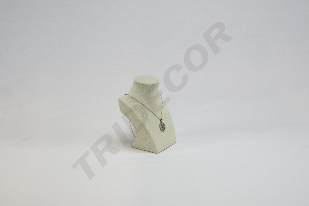 Expositor de Collar de Lino Beige 7,5X12,5X16cm