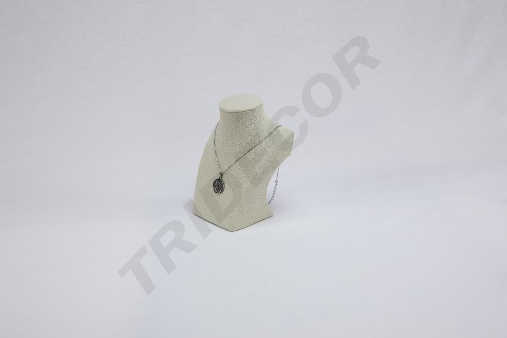 Expositor de Collar de Lino Beige 7,5X12,5X16cm