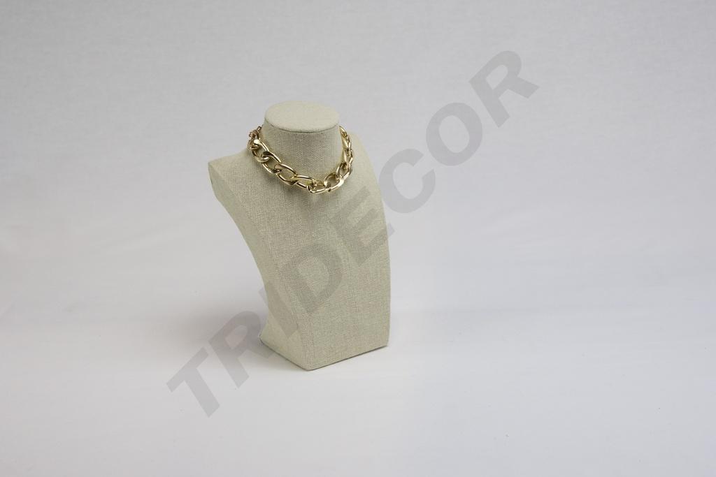 Expositor de Collares de Lino Beige 21.5X15X9cm