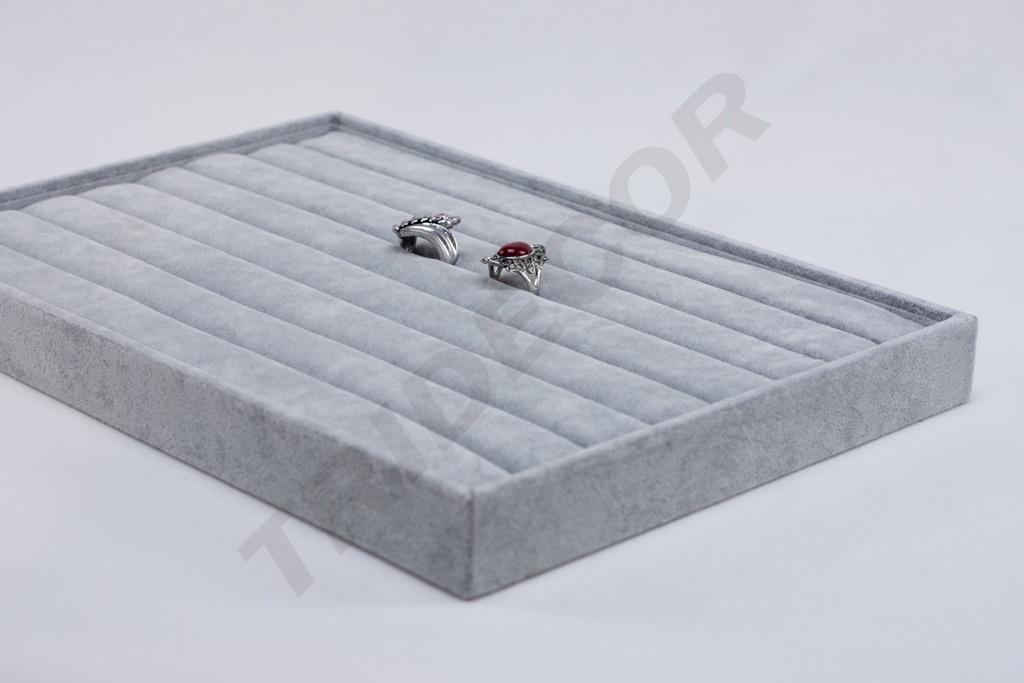 Bandeja para Anillos de Terciopelo Gris 35X24X3 CM