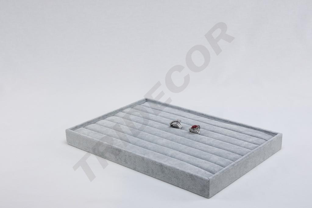 Bandeja para Anillos de Terciopelo Gris 35X24X3 CM