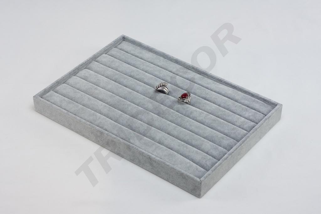 Bandeja para Anillos de Terciopelo Gris 35X24X3 CM