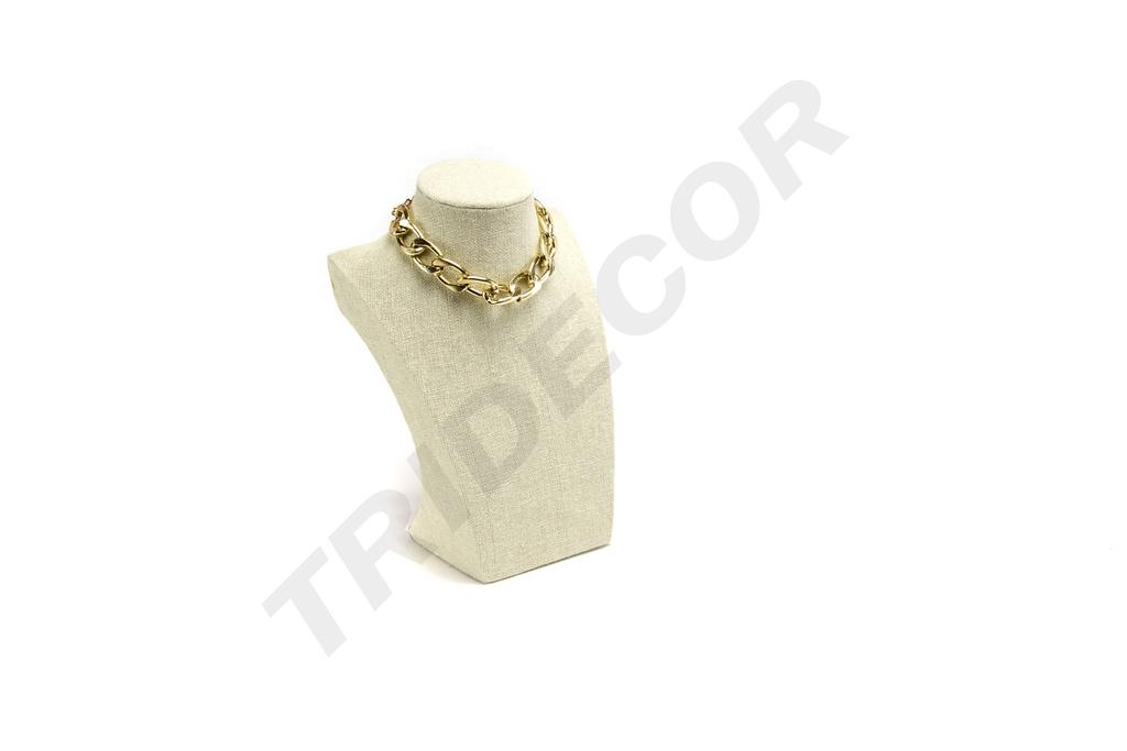 Expositor de Collares de Lino Beige 21.5X15X9cm