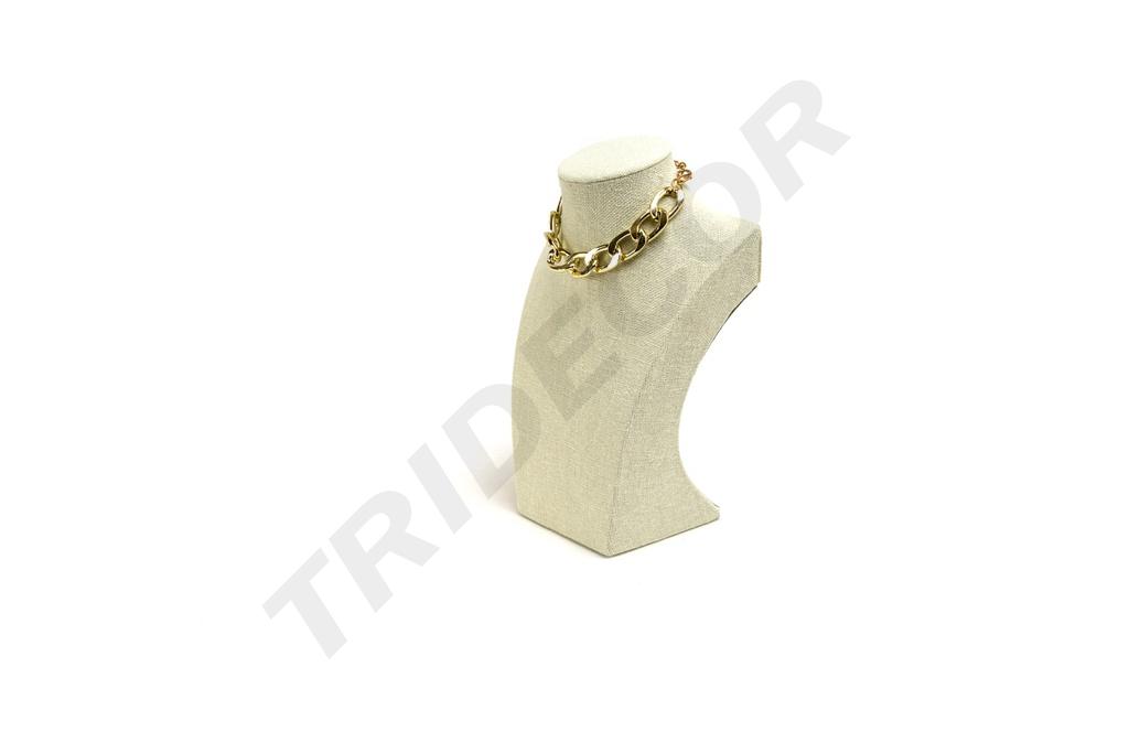 Expositor de Collares de Lino Beige 21.5X15X9cm