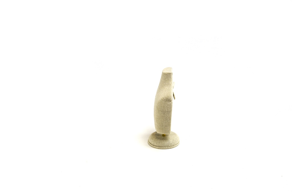 Busto de joyería de lino beige 15X10X6 CM