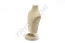 Busto de joyería de lino beige 15X10X6 CM